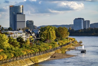 Skyline Bonn on the Rhine, in front the UNFCCC Secretariat of the Framework Convention on Climate