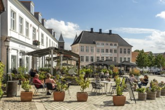 Cafe at Nytorv Square, Viborg, Denmark, Europe