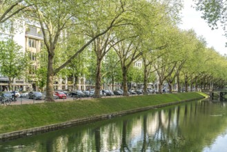 The Stadtgraben or Kö-Graben in Königsallee, state capital Düsseldorf, North Rhine-Westphalia,