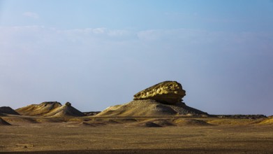 Striking rock formation in the Huqf stone desert, Arabian Peninsula, Sultanate of Oman