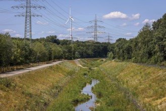 Bottrop, North Rhine-Westphalia, Germany, Renaturalised Boye, the tributary of the Emscher, has