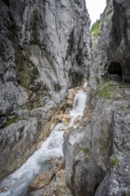 Hammersbach mountain stream in a gorge, Höllentalklamm, Höllental, Bavaria, Germany, Europe