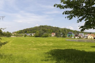 Borberg with observation tower in Kirchberg, Saxony, Germany, Europe