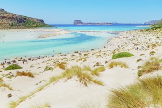 View of Balos bay, Gramvousa Peninsula, Chania, Crete, Greece, Europe