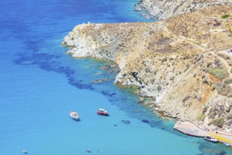 Agali bay, top view, Agali, Folegandros Island, Cyclades Islands, Greece, Europe