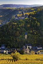 View of Bacharach with Stahleck Castle, the Liebesturm and the Steeger Tor, Upper Middle Rhine