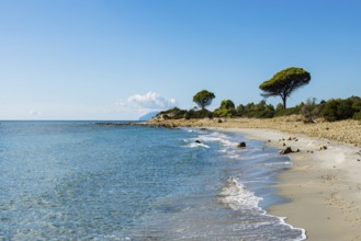 Lonely beach, Spiaggia di Biderosa, Riserva Biderosa nature reserve, Orosei, Nuoro province, east