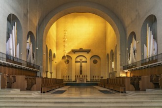 Interior of the monastery church of Münsterschwarzach Abbey in Schwarzach am Main, Bavaria,