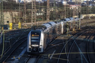 Regional express train, Rhein-Ruhr-Express, RRX, on the tracks west of the main railway station of