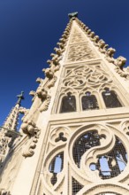 Neo-Gothic tower of St Aegidien Church in Oschatz, Saxony, Germany, Europe