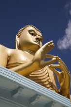 Giant Golden Buddha statue at Dambulla cave temple complex, Sri Lanka, Asia