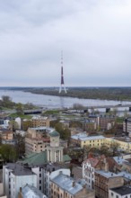 Television tower on the Daugava River, Riga, Latvia, Europe