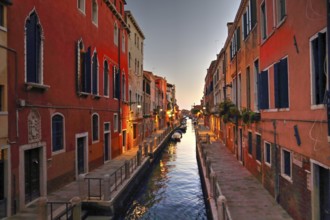 Venice streets near Saint Marco square at sunset