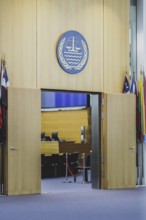 Courtroom at the International Tribunal for the Law of the Sea, photographed in Hamburg, 26 July