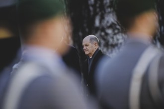 Olaf Scholz (SPD), Federal Chancellor, pictured during a joint meeting with Srettha Thavisin (not