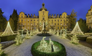 Christmas lights winter snow Bückeburg Castle Germany