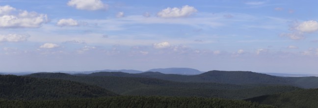 View from the Eckkopf tower near Bad Dürkheim over the Palatinate Forest