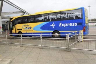 Stansted CityLink Express Coach bus service to Central London at bus station, Stansted airport,