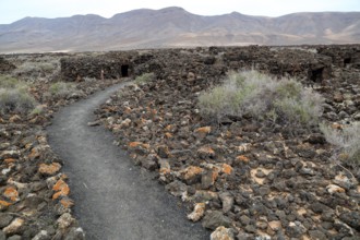 Ruins of pre-Spanish Mahos village, Poblado de la Atalayita, Pozo Negro, Fuerteventura, Canary