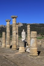 Statue of Emperor Trajan in the forum, Baelo Claudia Roman site, Cadiz Province, Spain, Europe