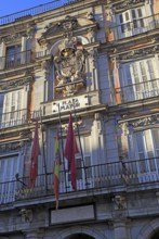 Plaza Mayor, Madrid, Spain designed 1619 Juan Gomez de Mora central square tourist attraction in