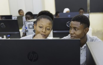 Scientific high school in Burkina Faso in Ouagadougou, 05.03.2024. The school is financed by the