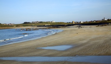 Vazon Bay sandy beach low tide Guernsey, Channel Islands