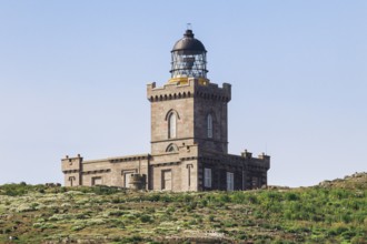 Luminous tower on the Isle of May, Scotland, Great Britain