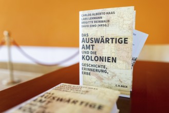 Photographs taken as part of a book presentation on colonial history from the book Das Auswärtige