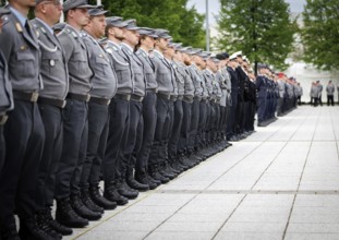 Army soldiers of an honour formation of the final roll call of the Bundeswehr missions MINUSMA and