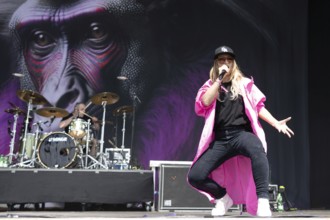 Adenau, Germany, 7 June 2024: Guano Apes with singer Sandra Nasic play at Rock am Ring. The