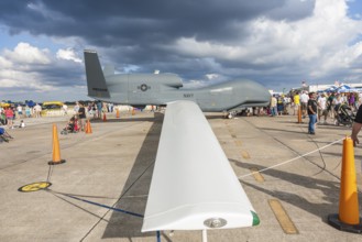 Northrop Grumman RQ-4 Global Hawk Unmanned Aerial Vehicle (UAV) drone at air show at NAS