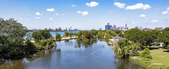 Detroit, Michigan, Lake Tacoma on Belle Isle, an island state park in the Detroit River