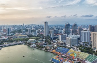 City panorama with a stadium in Singapore