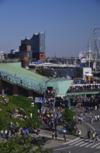 Europe, Germany, Hamburg, Elbe, Harbour Birthday, Crowds, View to the Elbe Philharmonic Hall and