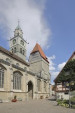 Late Gothic Minster of St Nicholas and Town Hall, Überlingen, Lake Überlingen, Lake Constance