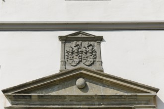 Meßkirch Castle, Castle of the Counts of Zimmern, Zimmern Castle, detail, stone, coat of arms,