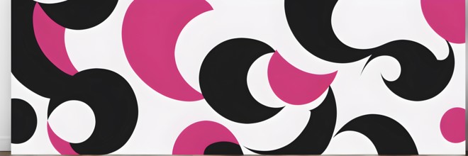 Minimalist illustration abstract geometric shapes with pink color accent suggesting fun and ease,