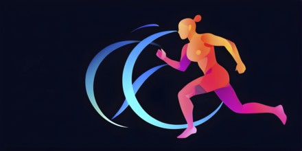 Abstract symbol encapsulating the essence of health and fitness in vibrant colors, AI generated