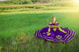 Nicaraguan girl wearing traditional folk costume