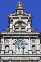 Historic City Hall Stadthuis on the Grote Markt, detailed view, patron saint Mother of God on the