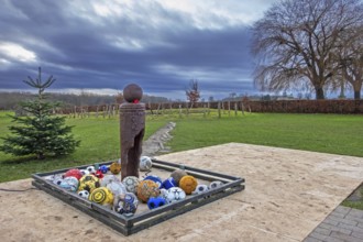 Ploegsteert World War One UEFA Christmas Truce Monument to WWI English, German troops football