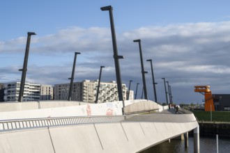 Baakenhafen Bridge, View Point observation tower, Hafencity, Hamburg, Germany, Europe