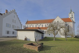 Monastery church of St Peter and Paul and rectory with stepped gable, garden, monastery,