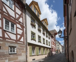 Historic old town house, Pfeifergasse 6, Nuremberg, Middle Franconia, Bavaria, Germany, Europe