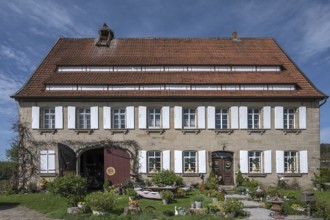 Historic Franconian farmhouse, now an antique shop, Franconia, Bavaria, Germany, Europe