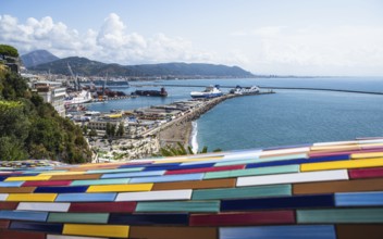 Port in Salerno from Vietri sul Mare, Amalfi Coast, Salerno, Campania, Italy, Europy, Europe