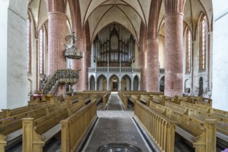 Interior of St Peter's Church, Hanseatic town of Seehausen, Altmark, Saxony-Anhalt, Germany, Europe