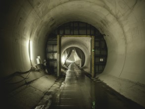 Completed tunnel section in construction lot H41, Brenner Base Tunnel, Zenzendorf, Tyrol, Austria,