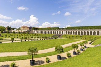 The Grosssedlitz Baroque Garden with the Friedrich Palace is located on a hill on the left bank of